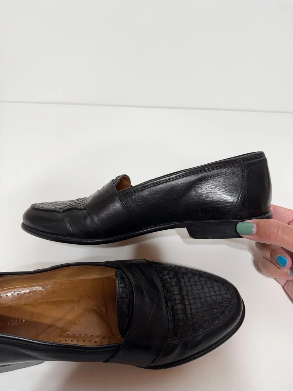 Vintage Basketweave Leather Penny Loafer